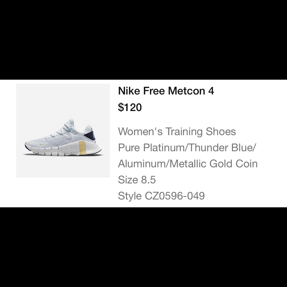 Nike tennis shoes Metcon free 4